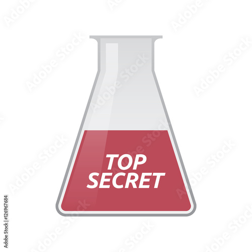 Isolated test tube with    the text TOP SECRET