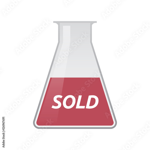 Isolated test tube with    the text SOLD