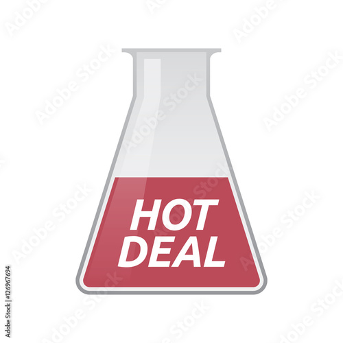 Isolated test tube with    the text HOT DEAL