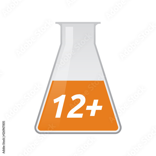 Isolated test tube with    the text 12+