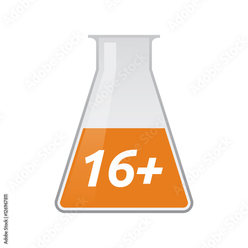 Isolated test tube with    the text 16+