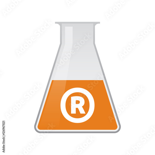 Isolated test tube with    the registered trademark symbol