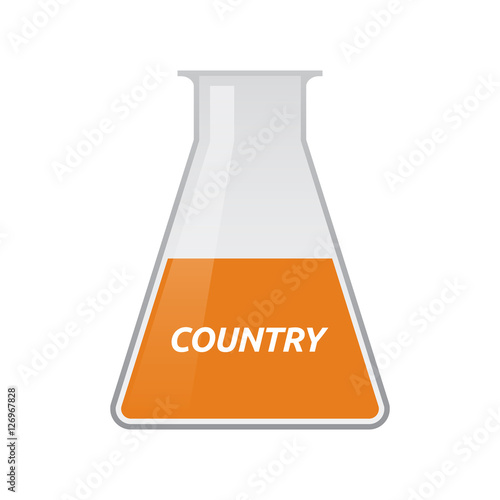 Isolated test tube with    the text COUNTRY