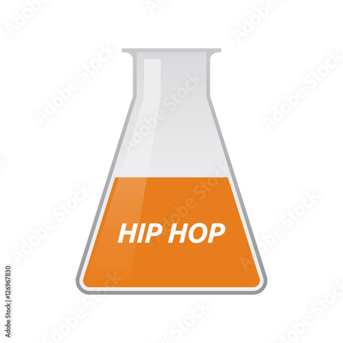 Isolated test tube with    the text HIP HOP