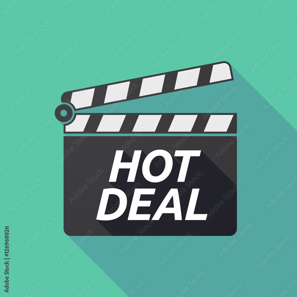 Long shadow clapper board with    the text HOT DEAL