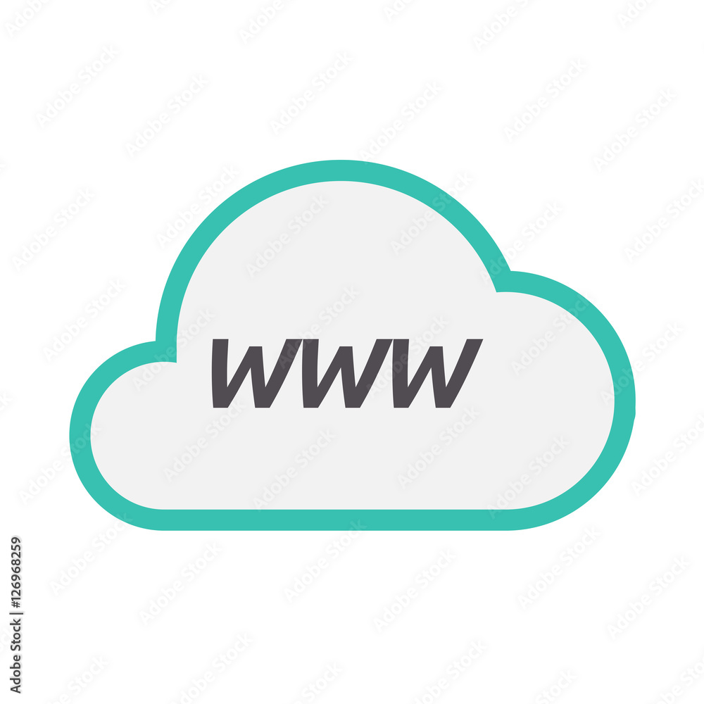 Isolated cloud icon with the text WWW Isolated cloud icon with the text WWW