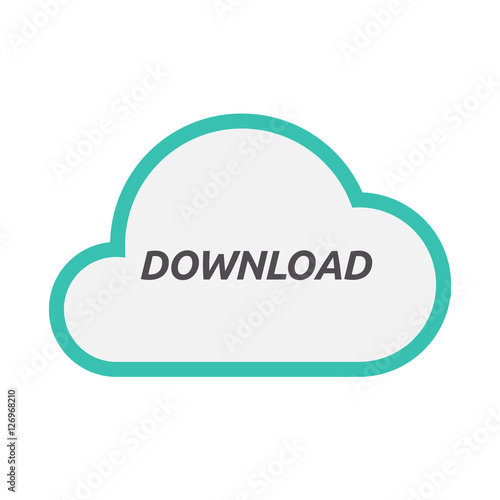 Isolated cloud icon with the text DOWNLOAD