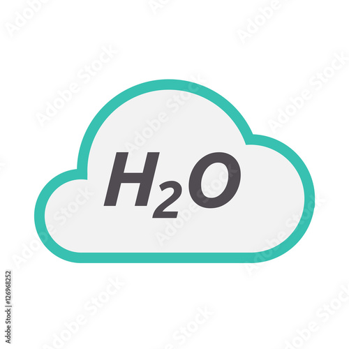 Isolated cloud icon with the text H2O