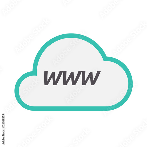 Isolated cloud icon with the text WWW