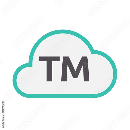 Isolated cloud icon with    the text TM