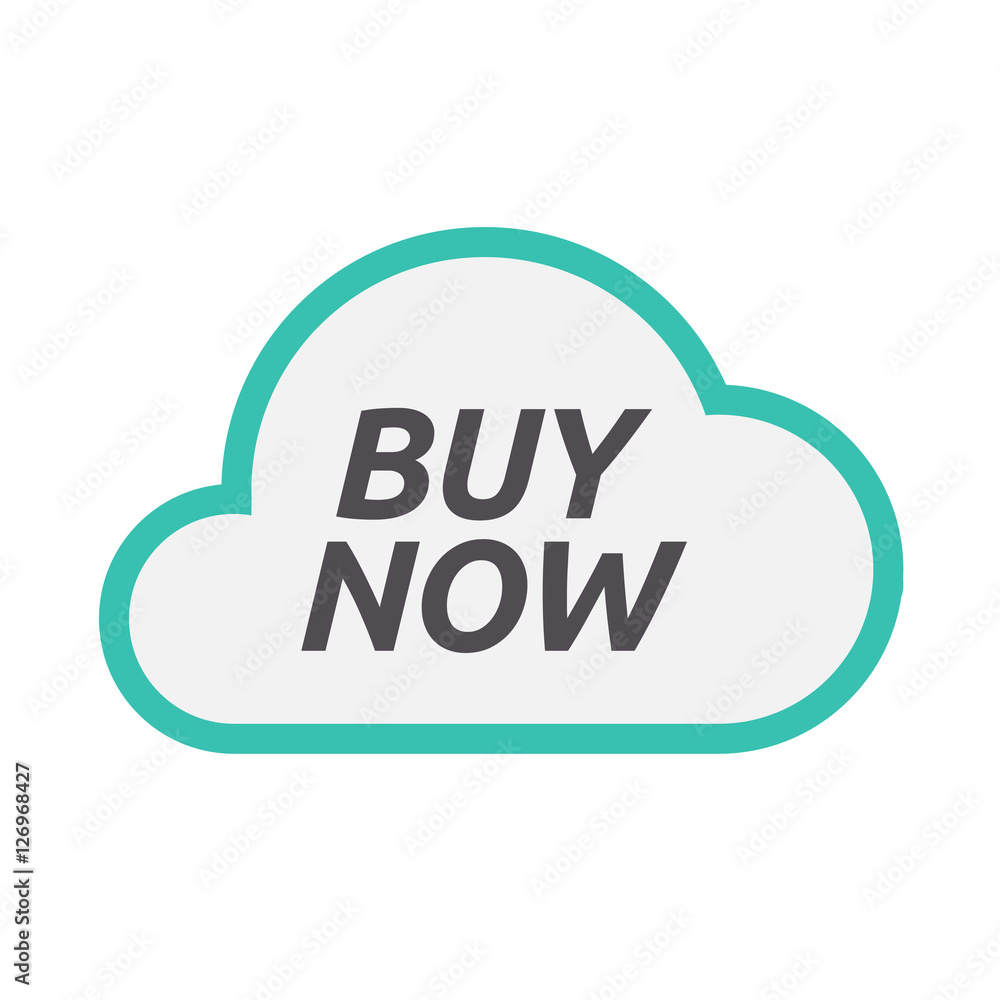 Isolated cloud icon with the text BUY NOW Isolated cloud icon with the text BUY NOW