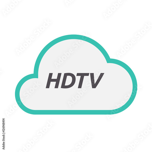Isolated cloud icon with the text HDTV