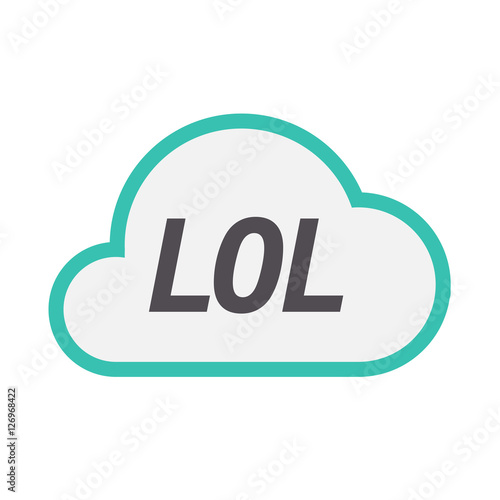 Isolated cloud icon with    the text LOL