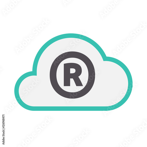 Isolated cloud icon with    the registered trademark symbol