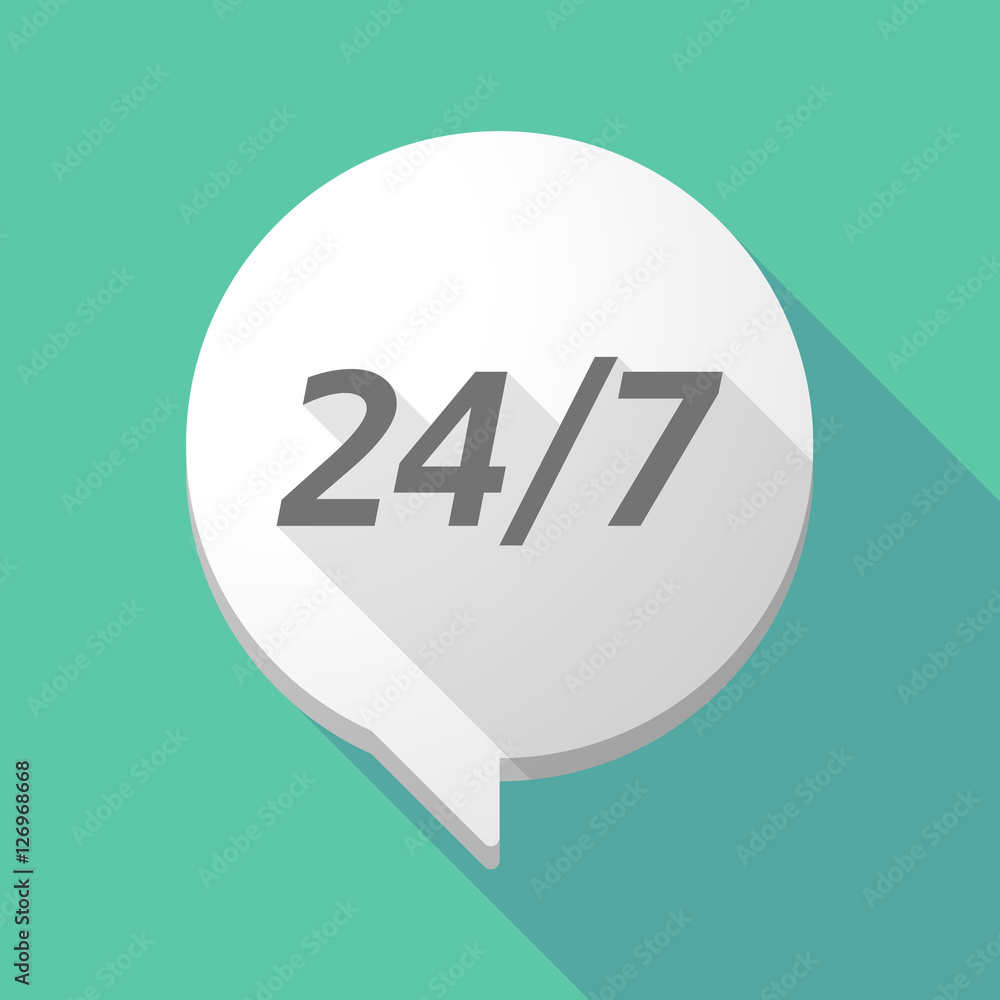 Long shadow comic balloon with the text 24/7 Long shadow comic balloon with the text 24/7