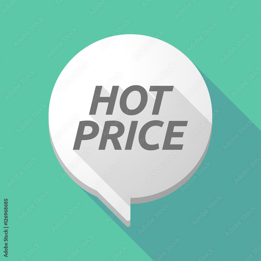 Long shadow comic balloon with the text HOT PRICE Long shadow comic balloon with the text HOT PRICE
