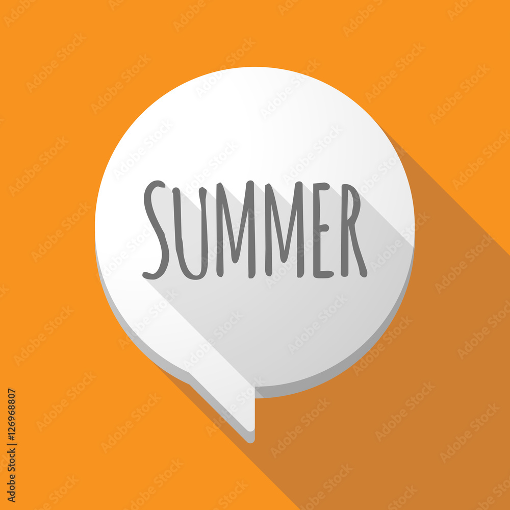 Long shadow comic balloon with the text SUMMER Long shadow comic balloon with the text SUMMER