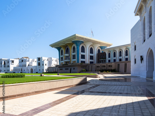 Der Al-Alam-Sultanspalast des Sultans Qaboos, altes Maskat,  Muscat, Maskat, Oman, Sultanat Oman, Arabische Halbinsel, Naher Osten, Asien
