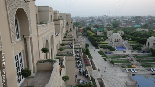 WS HA PAN Exterior of luxury hotel with view of Taj Mahal / Agra, India