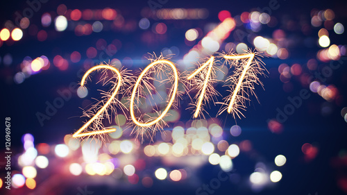 2017 new year sparkler text...