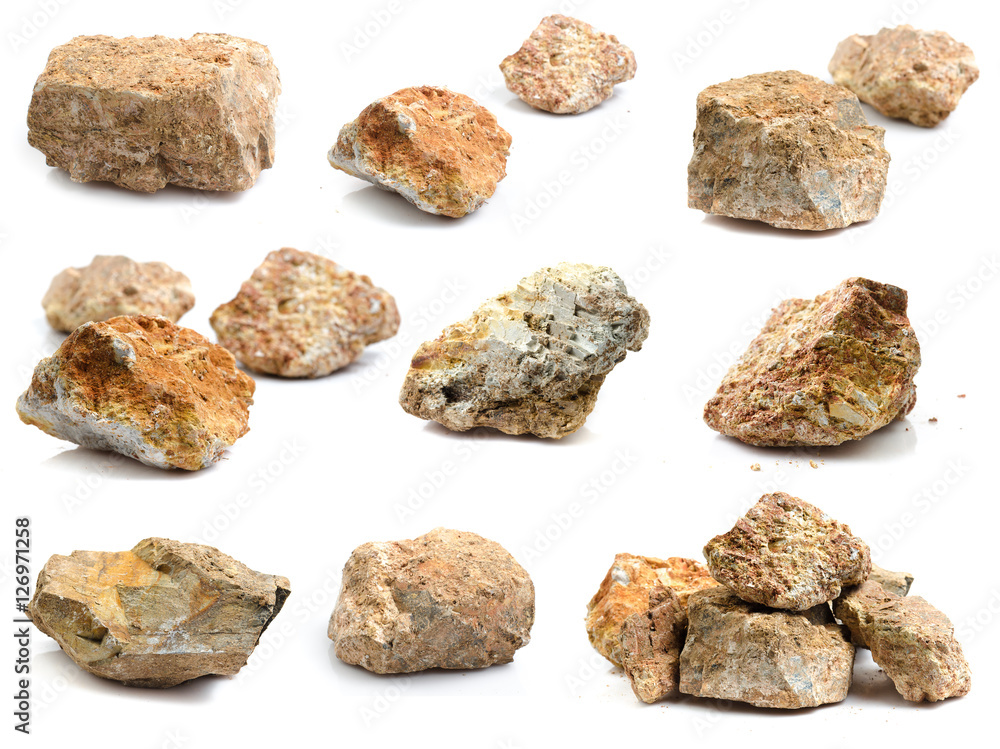 Basalt rock isolate on white Basalt rock isolate on white