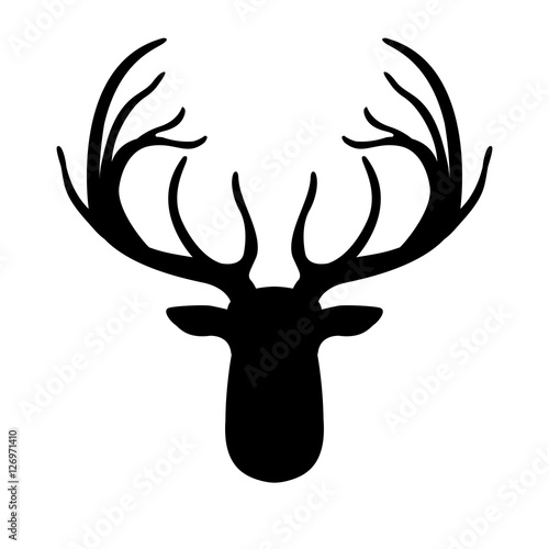 deer head vector illustration  black silhouette