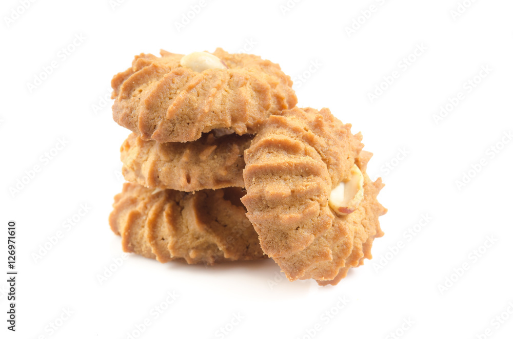 Fototapeta premium Nut cookies, isolated on white background