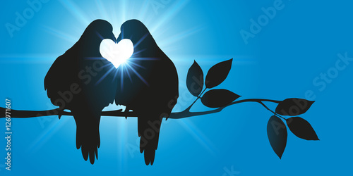 Amour - Couple - Coeur - Pigeons