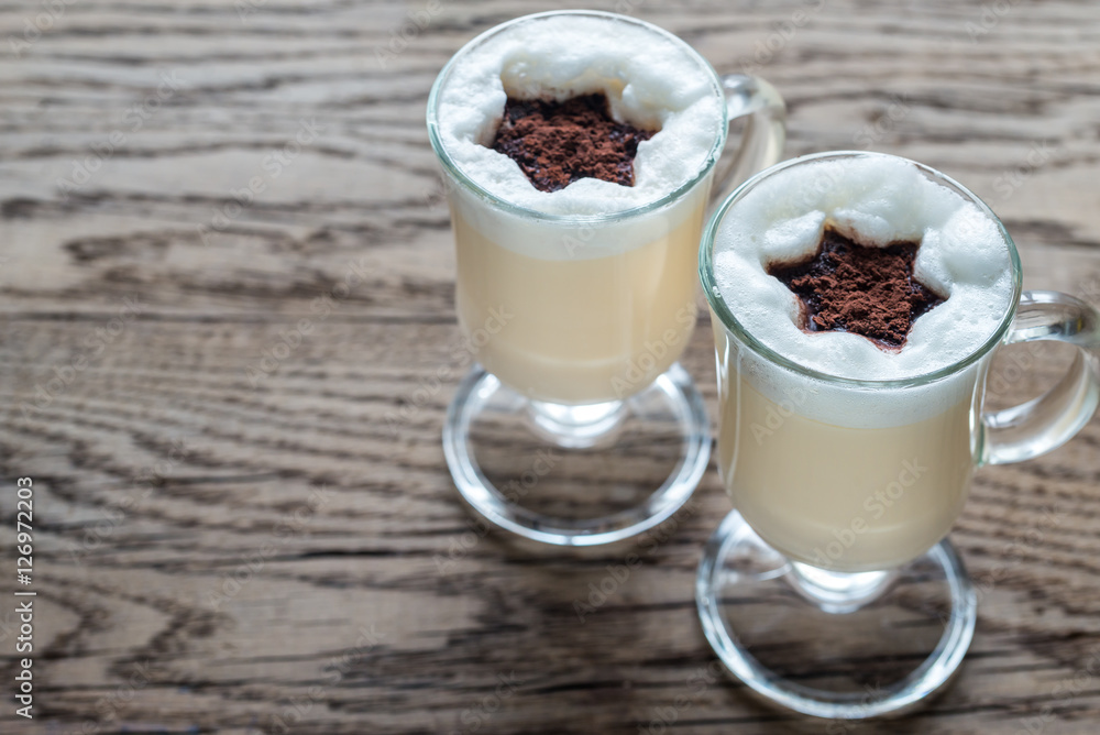 Two glasses of eggnog Two glasses of eggnog