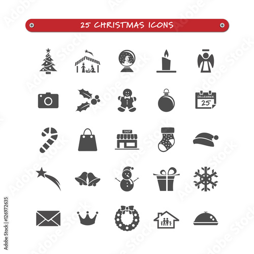 Grupo de iconos aislados de Navidad