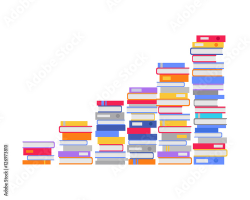 Stack of Books in the Form of Stairs. Vector