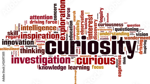 Curiosity word cloud concept. Vector illustration