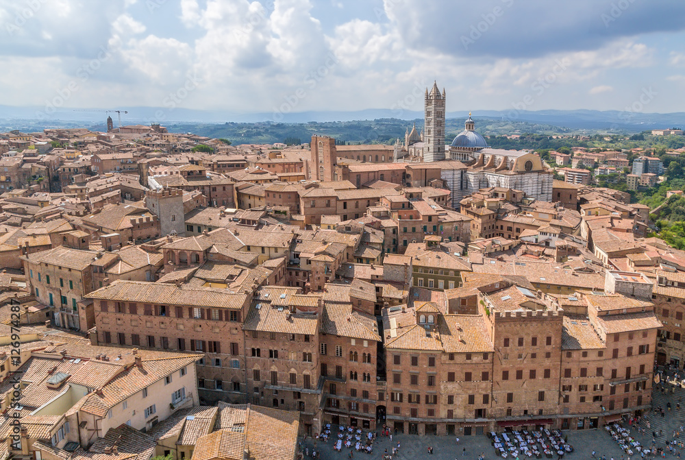 Siena, Italy. View of the historic center from a height (UNESCO)