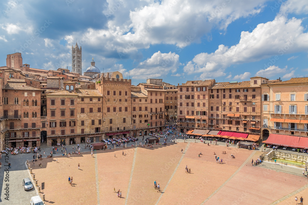 Siena, Italy. View Piazza del Campo Square