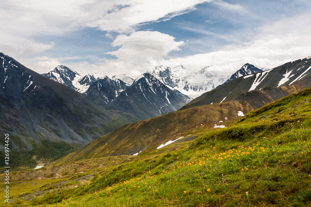 Beautiful landscape of highlands of Altai mountains Beautiful landscape of highlands of Altai mountains