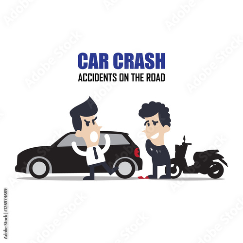 car crash and accidents Motorcycle Cartoon, character