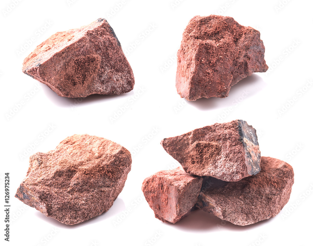 Mineral bauxite isolated on white Mineral bauxite isolated on white