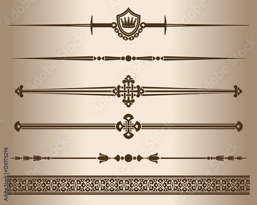 Decorative lines. Elements for design - decorative line dividers. Vector illustration.
