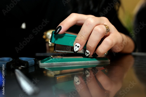 Hand stapler scissors manicure