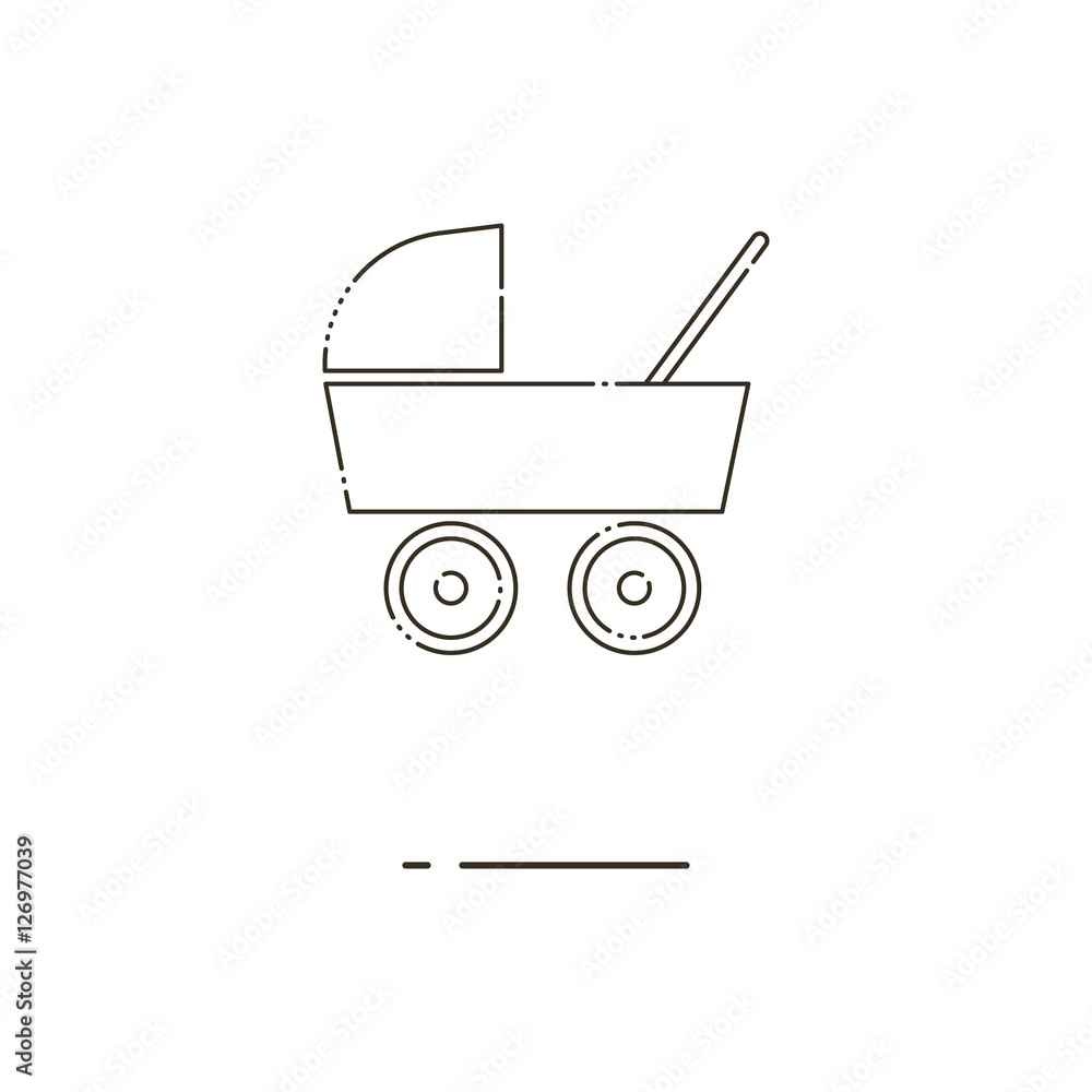 Baby carriage thin line icon. Mbe minimalism style Baby carriage thin line icon. Mbe minimalism style