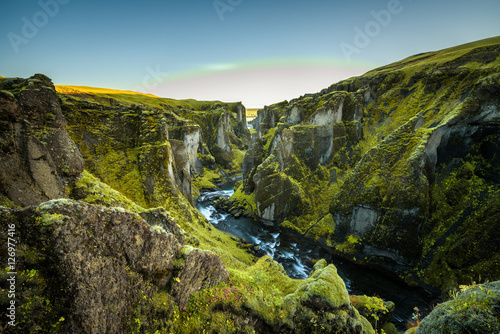 Fjadrargljufur canyon and river in south east Iceland