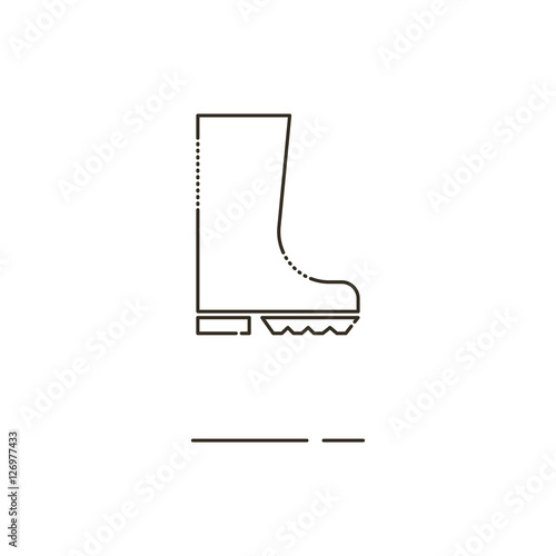 Gumboots thin line icon. Mbe minimalism style