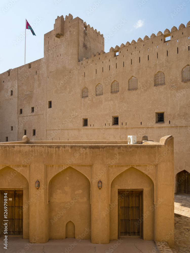 Fototapeta premium Das Schloss von Jabrin, Jabreen, Bahlat, Ad Dakhiliyah Region, Sultanat von Oman, Arabien, Naher Osten