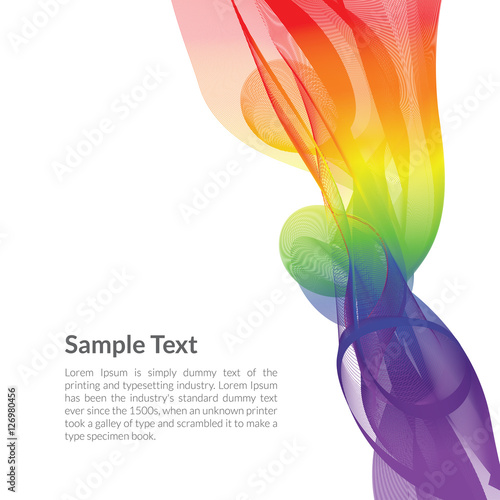Fototapeta Naklejka Na Ścianę i Meble -  Abstract wave vector background, rainbow vector waved lines, Smoky color wave