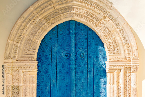 Old door of Panagia Eleousa Church in Kato Lefkara village. Larnaca District, Cyprus photo