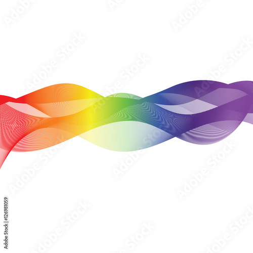 Abstract wave vector background, rainbow vector waved lines, Smoky color wave