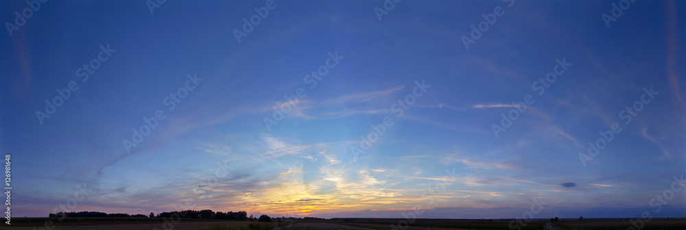 Naklejka premium panorama sky sunset background 