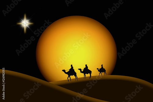Reyes Magos  Navidad  sol  estrella  fondo luminoso