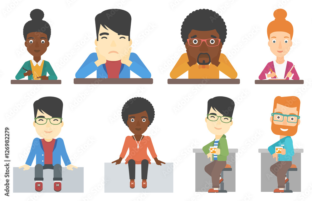 Vector set of bar customer and business characters Vector set of bar customer and business characters