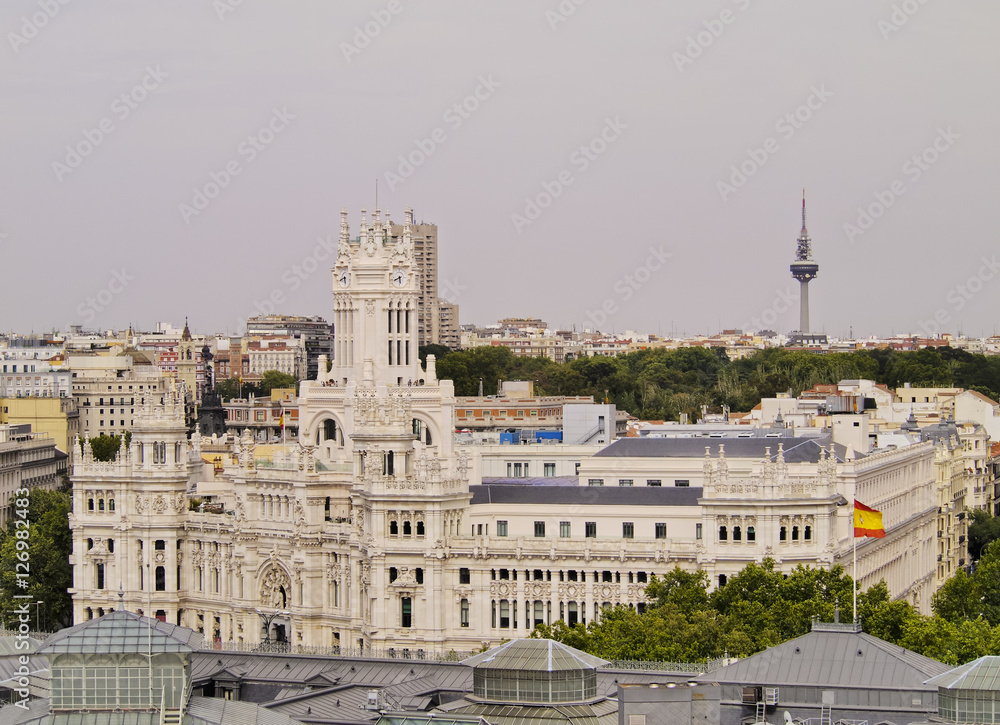 Spain, Madrid, View of the Cybele Palace.